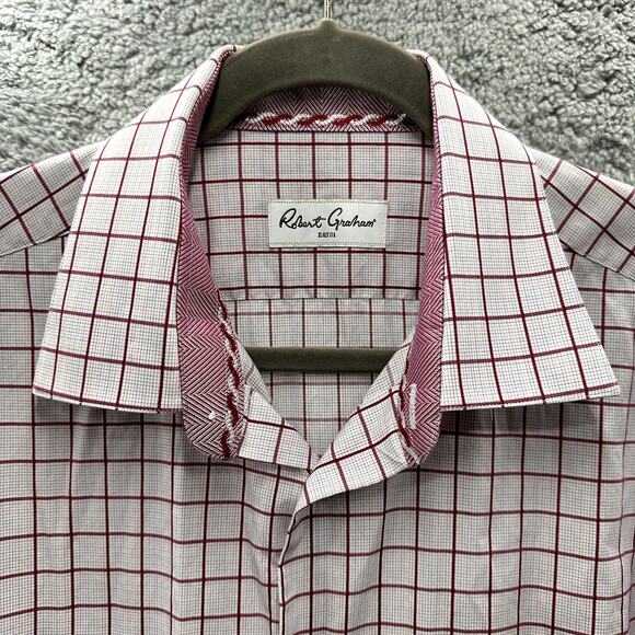 Robert Graham Men's Size 41 / 16 Medium Red White Shirt Work Business - Picture 14 of 15